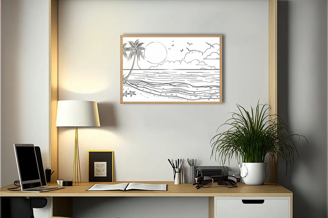 Metall Magnetboard mit hochwertigem Kleurplaat Strand Landschaft Design