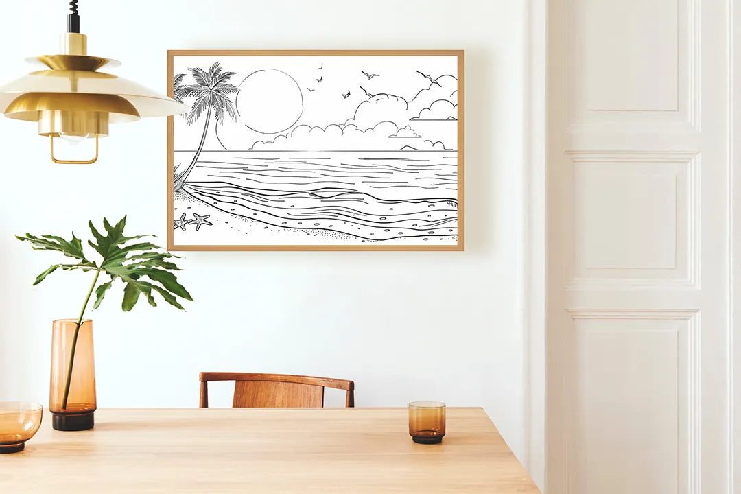 Metall Magnetboard mit hochwertigem Kleurplaat Strand Landschaft Design