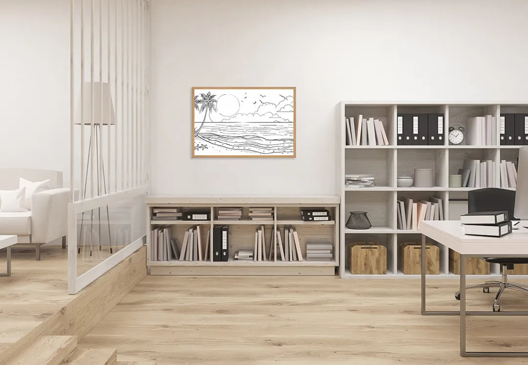 Metall Magnetboard mit hochwertigem Kleurplaat Strand Landschaft Design
