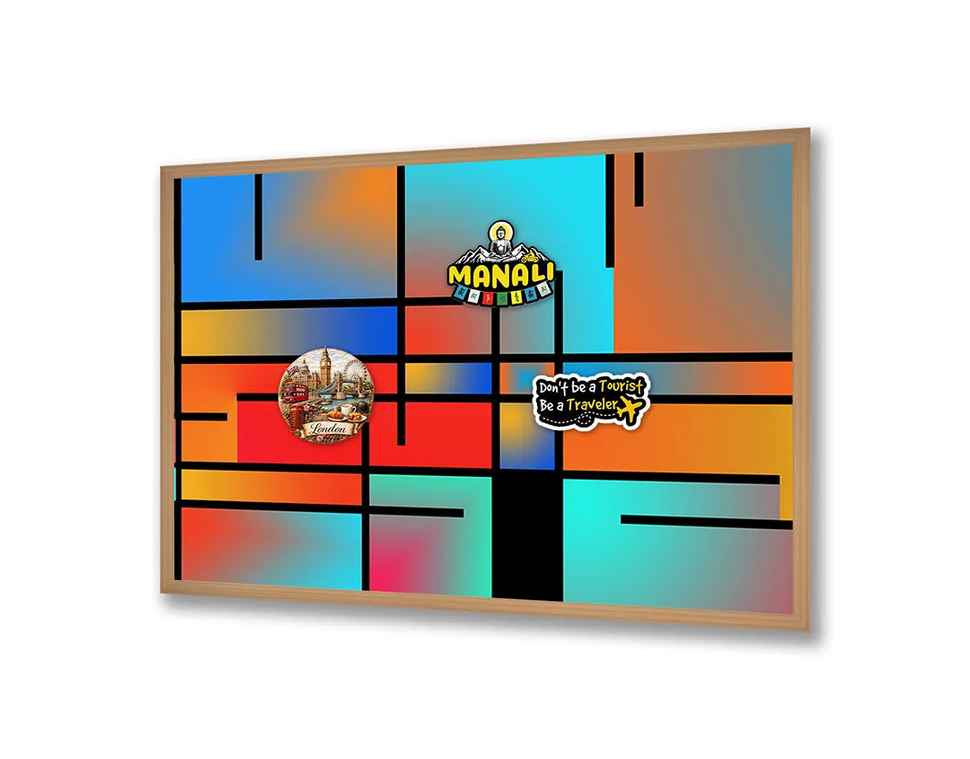 Metall Magnetboard mit hochwertigem Abstrakte Mondriaan Stijl Vlakken Design