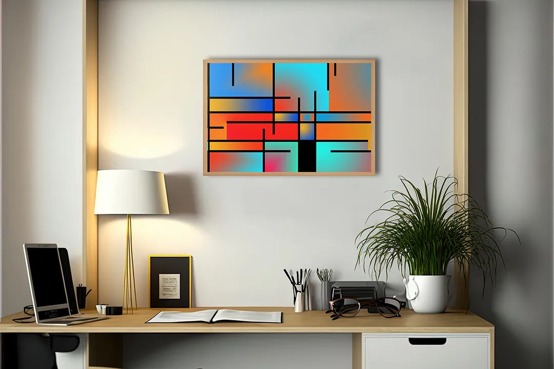 Metall Magnetboard mit hochwertigem Abstrakte Mondriaan Stijl Vlakken Design