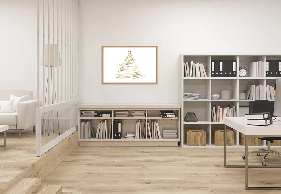 Metall Magnetboard mit hochwertigem Goldene kerstboom Linien Design