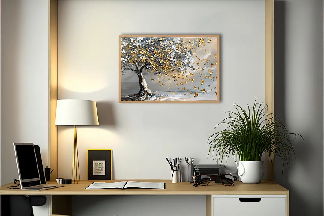 Metall Magnetboard mit hochwertigem Goldene boom graue Hintergrund Design