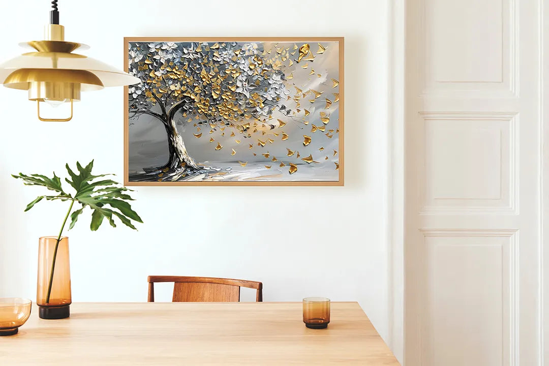 Metall Magnetboard mit hochwertigem Goldene boom graue Hintergrund Design