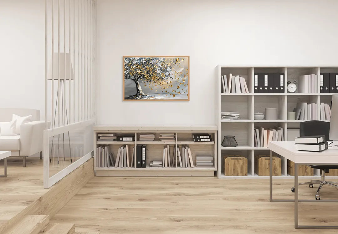 Metall Magnetboard mit hochwertigem Goldene boom graue Hintergrund Design