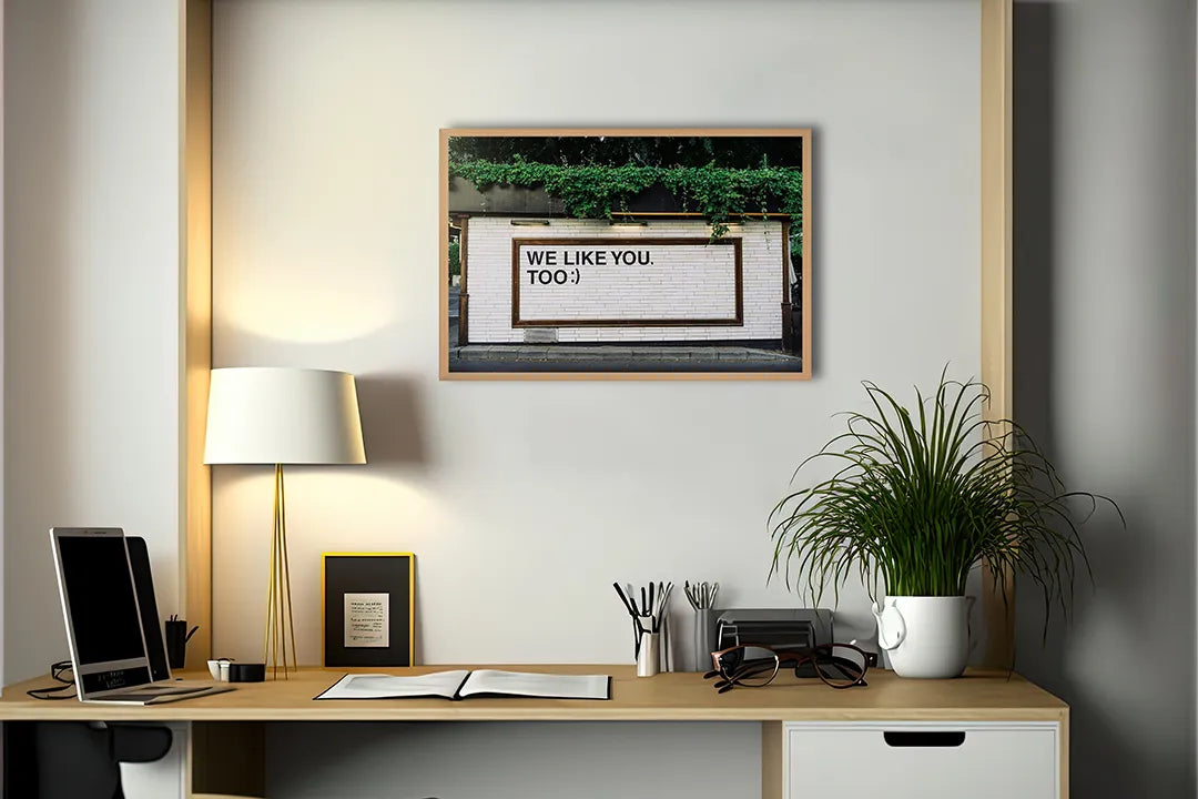 Metall Magnetboard mit hochwertigem We Like You Too Muurtekst Design
