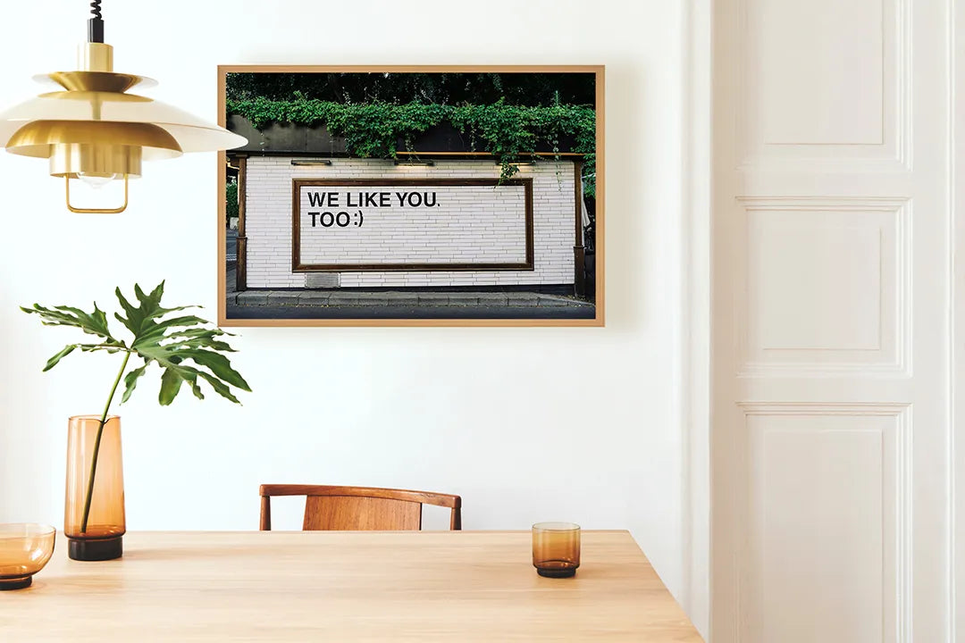 Metall Magnetboard mit hochwertigem We Like You Too Muurtekst Design