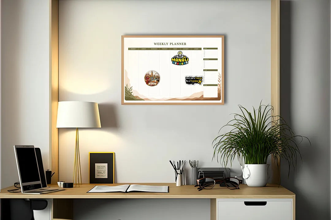 Metall Magnetboard mit hochwertigem Aardetinten Monatsplaner Design