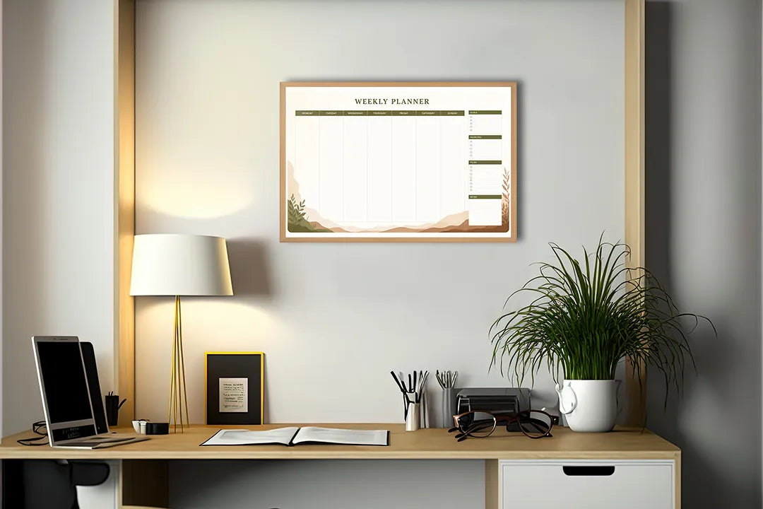 Metall Magnetboard mit hochwertigem Aardetinten Monatsplaner Design