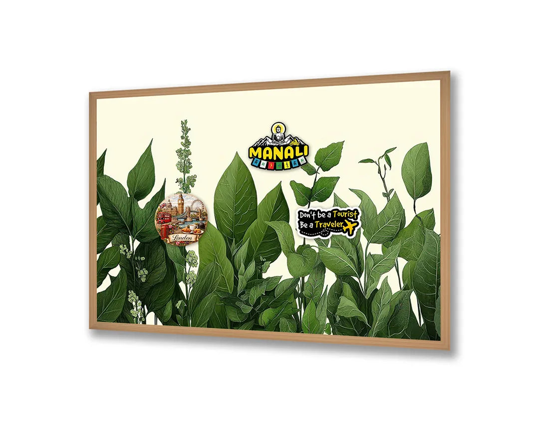 Metall Magnetboard mit hochwertigem Grüne Blätter Illustration Design