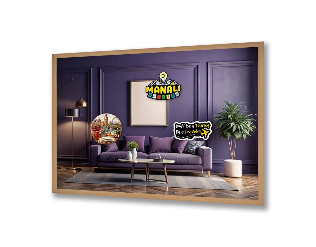 Metall Magnetboard mit hochwertigem Modern lila Interieur Design