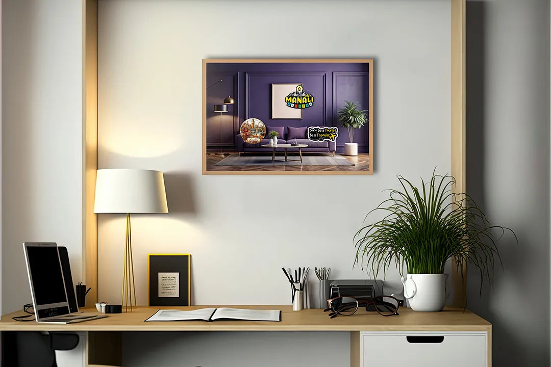 Metall Magnetboard mit hochwertigem Modern lila Interieur Design