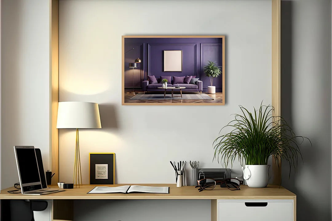 Metall Magnetboard mit hochwertigem Modern lila Interieur Design