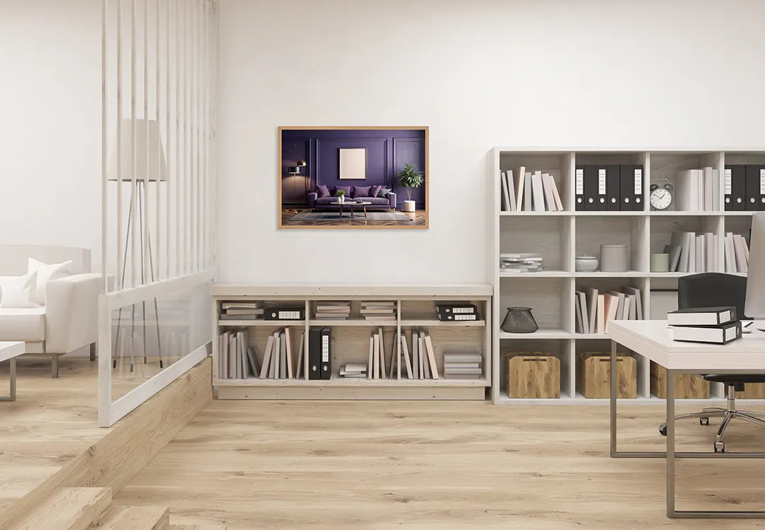 Metall Magnetboard mit hochwertigem Modern lila Interieur Design
