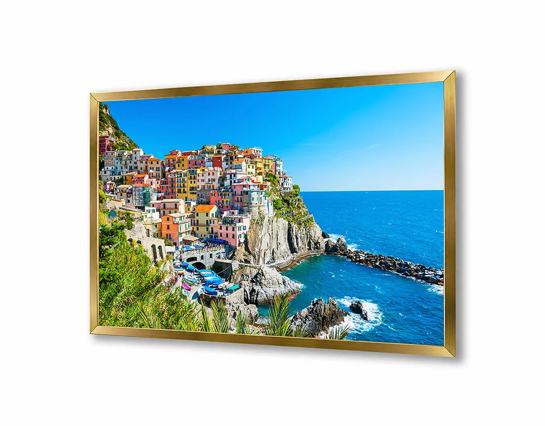 Metall Magnetboard mit hochwertigem Bunt Cinque Terre Dorp Aan Der Kust Design
