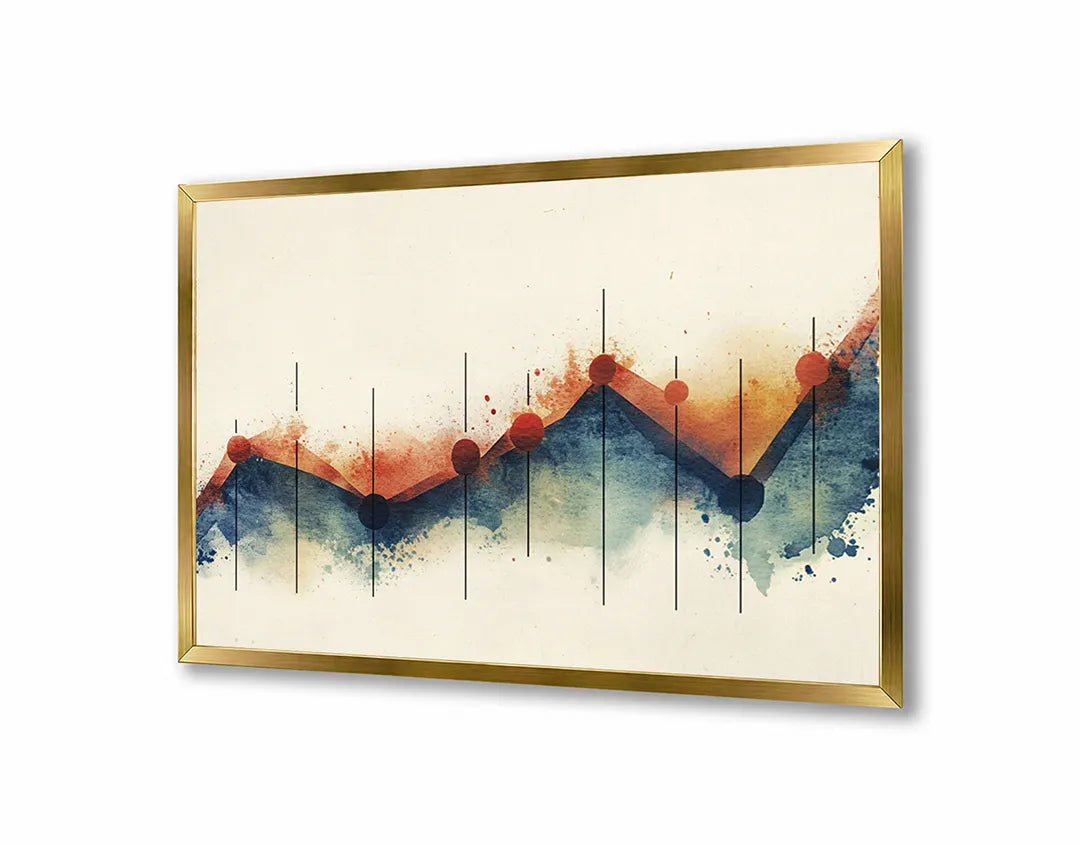 Metall Magnetboard mit hochwertigem Abstrakte Berge Aquarell Design