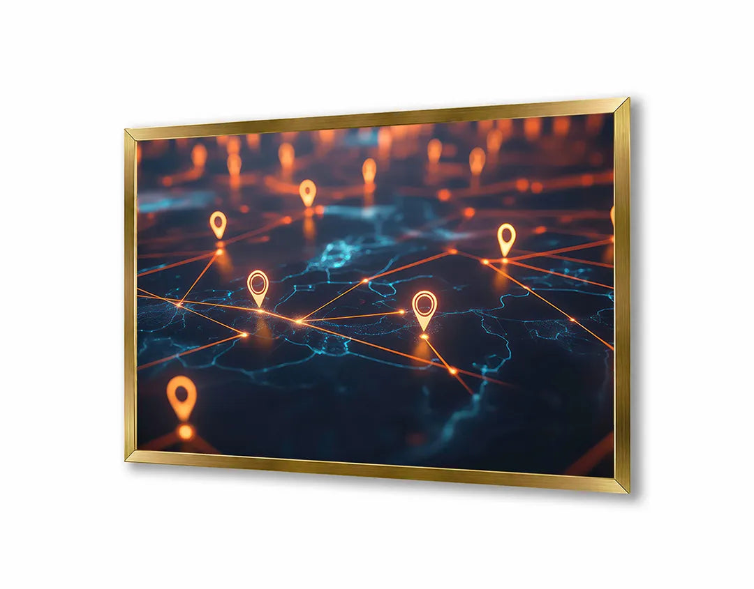 Metall Magnetboard mit hochwertigem Digitale Weltkarte Lichter Design