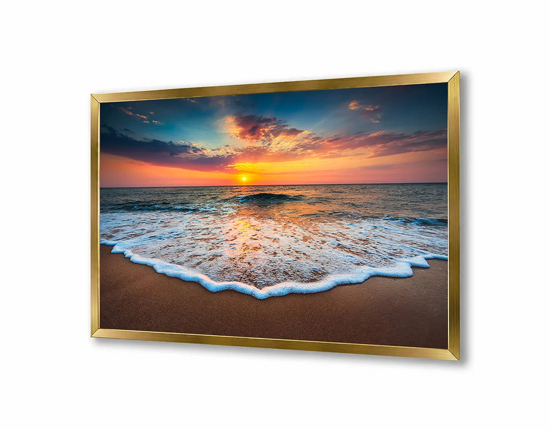 Metall Magnetboard mit hochwertigem Sonnenuntergang Über Golvend Strand Design