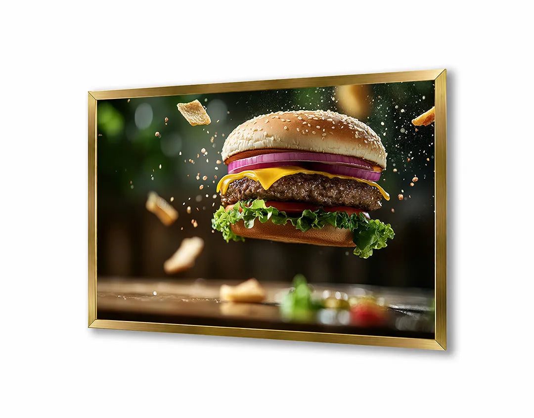 Metall Magnetboard mit hochwertigem Fliegende Hamburger Zutaten Design