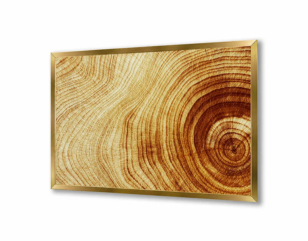 Metall Magnetboard mit hochwertigem Baumstamm Querschnitt Ringe Holz Design