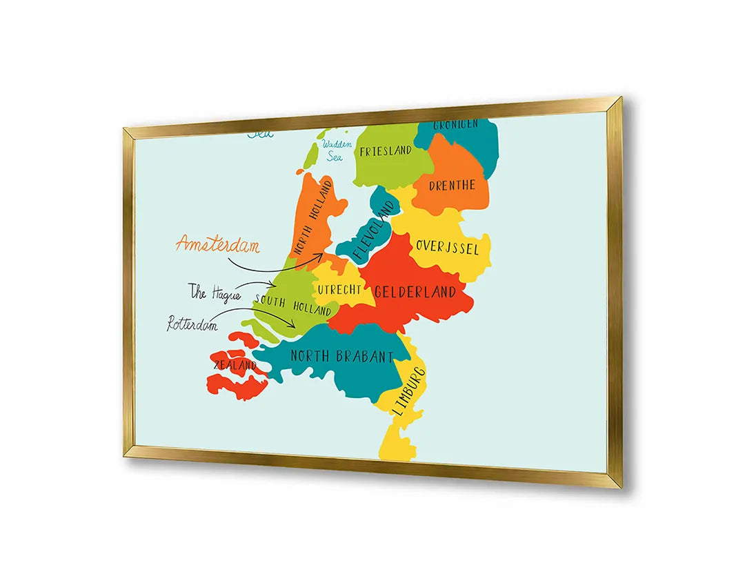 Metall Magnetboard mit hochwertigem Farbige Provinciekaart Von Niederlande Design