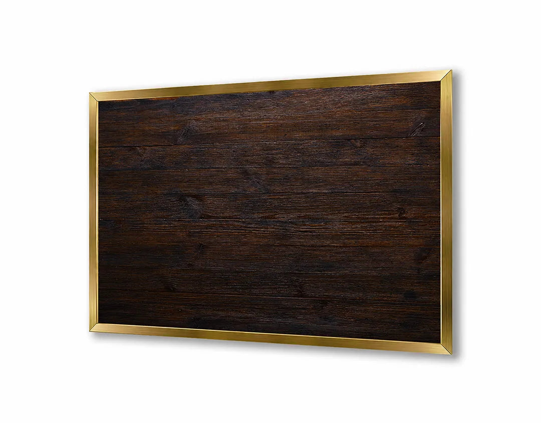 Metall Magnetboard mit hochwertigem Dunkel Holz Textur Design