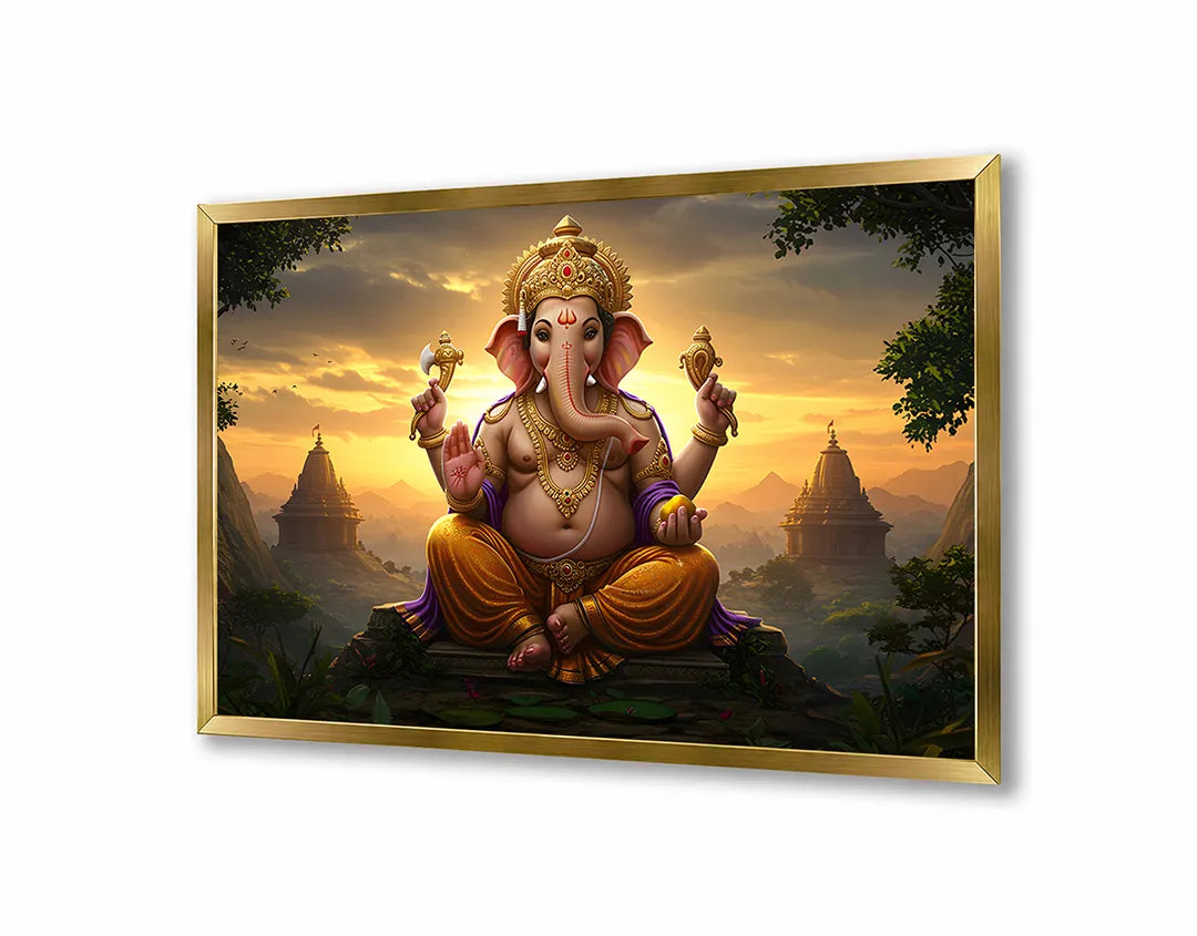 Metall Magnetboard mit hochwertigem Ganesha Gottheit Licht Design