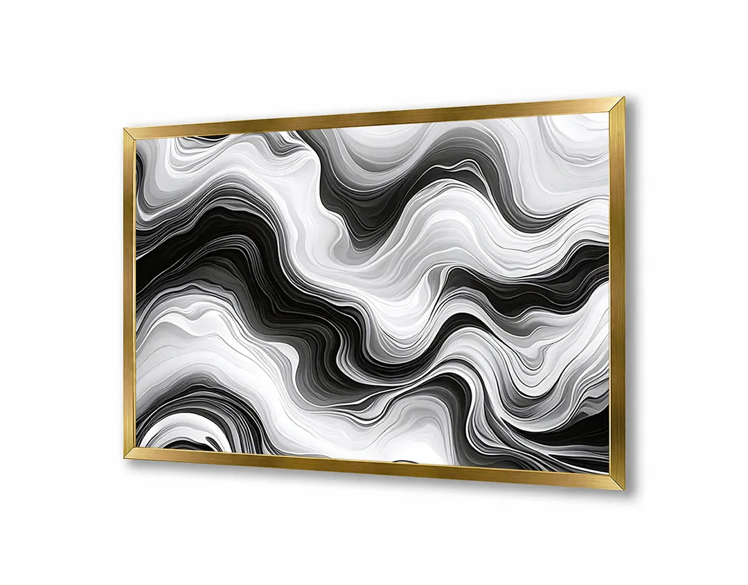 Metall Magnetboard mit hochwertigem Schwarz weiß abstrakte golven Flüssigkeit Design