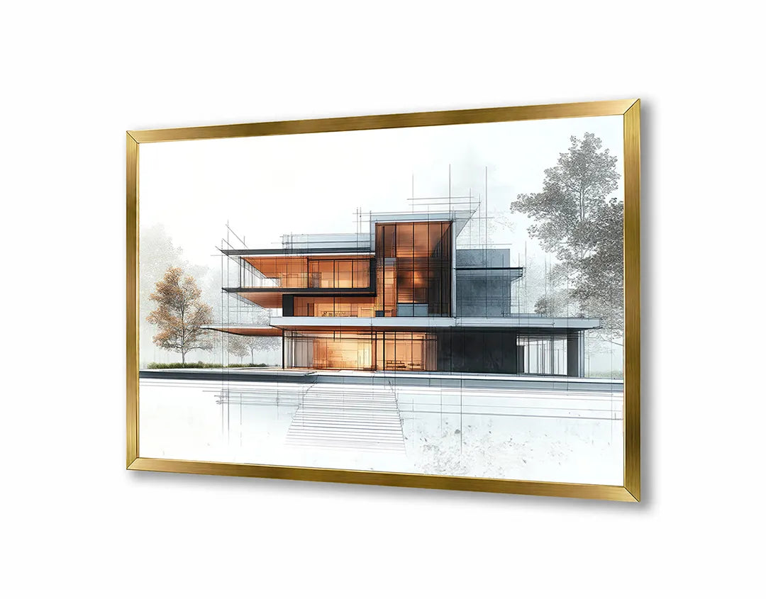 Metall Magnetboard mit hochwertigem Modern Haus Architektur Ufer Design