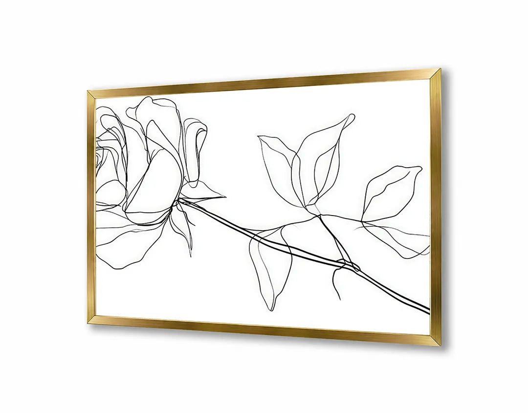 Metall Magnetboard mit hochwertigem Rose Linienzeichnung minimalistisch Design