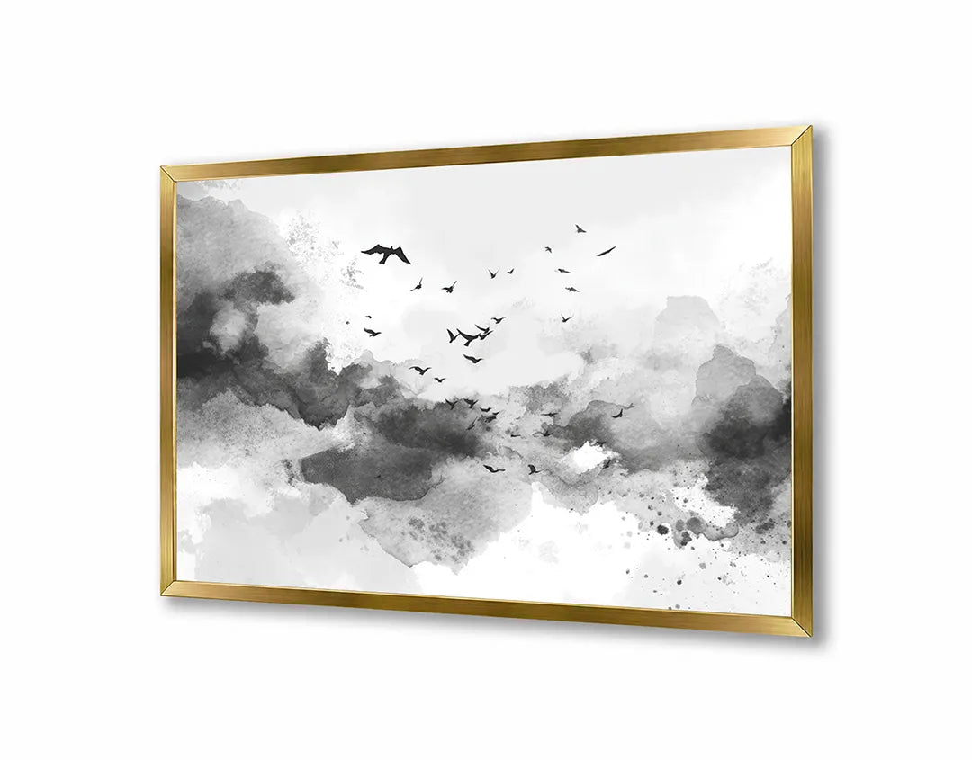 Metall Magnetboard mit hochwertigem Abstrakte Wolken Farbe schwarz weiß Design