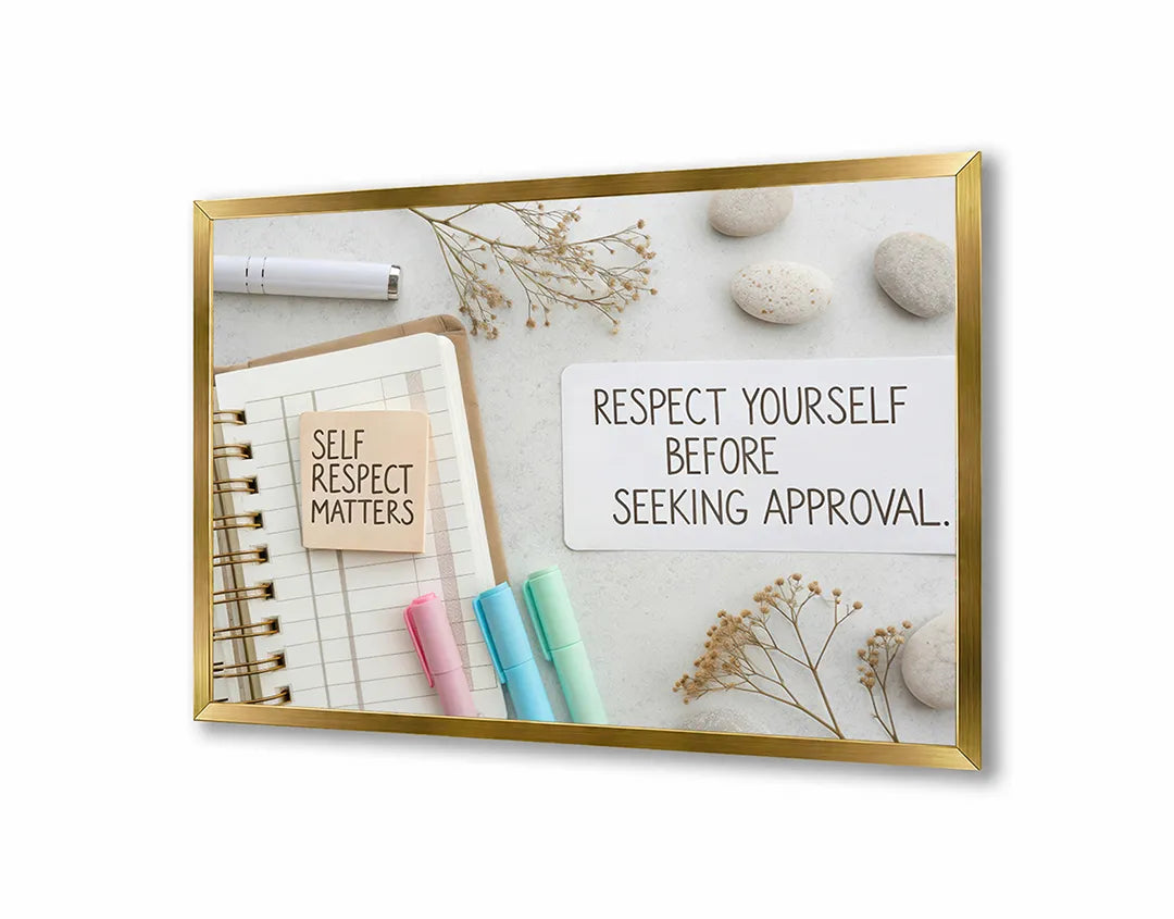 Metall Magnetboard mit hochwertigem Respect yourself Zitat notitie Design