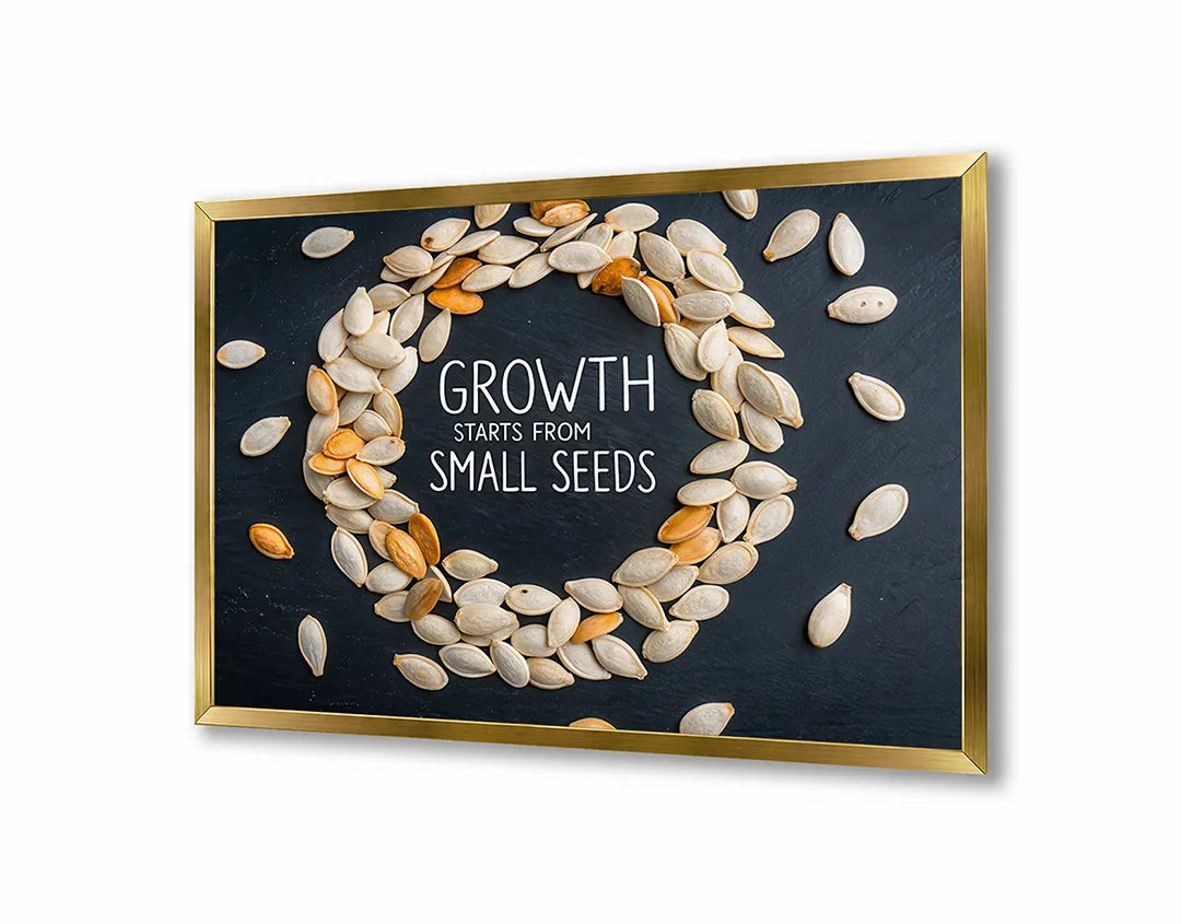 Metall Magnetboard mit hochwertigem Growth starts with small seeds Design