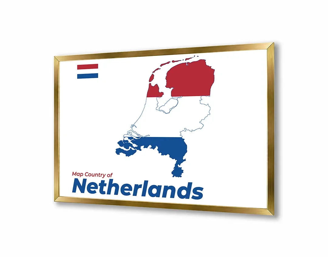 Metall Magnetboard mit hochwertigem Niederlande Flagge Landkarte Design