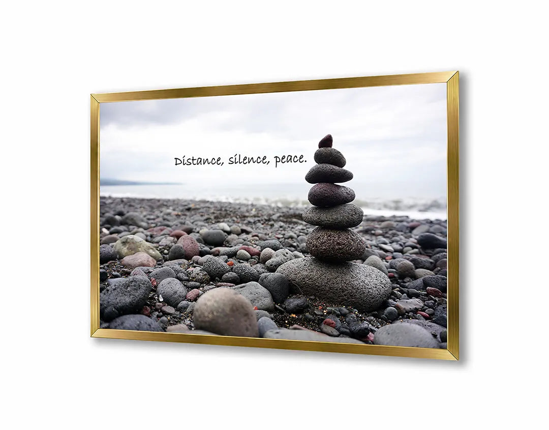 Metall Magnetboard mit hochwertigem Zen Steine auf Strand Design