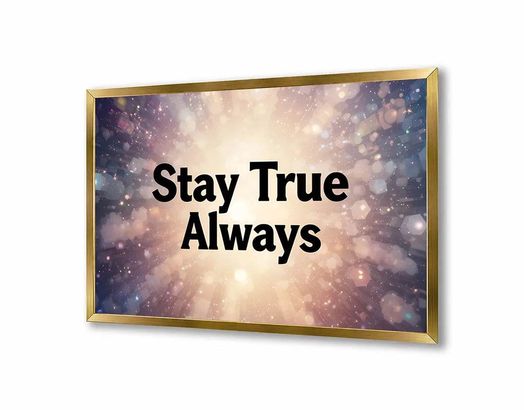 Metall Magnetboard mit hochwertigem Stay true always Zitat Sterne Design