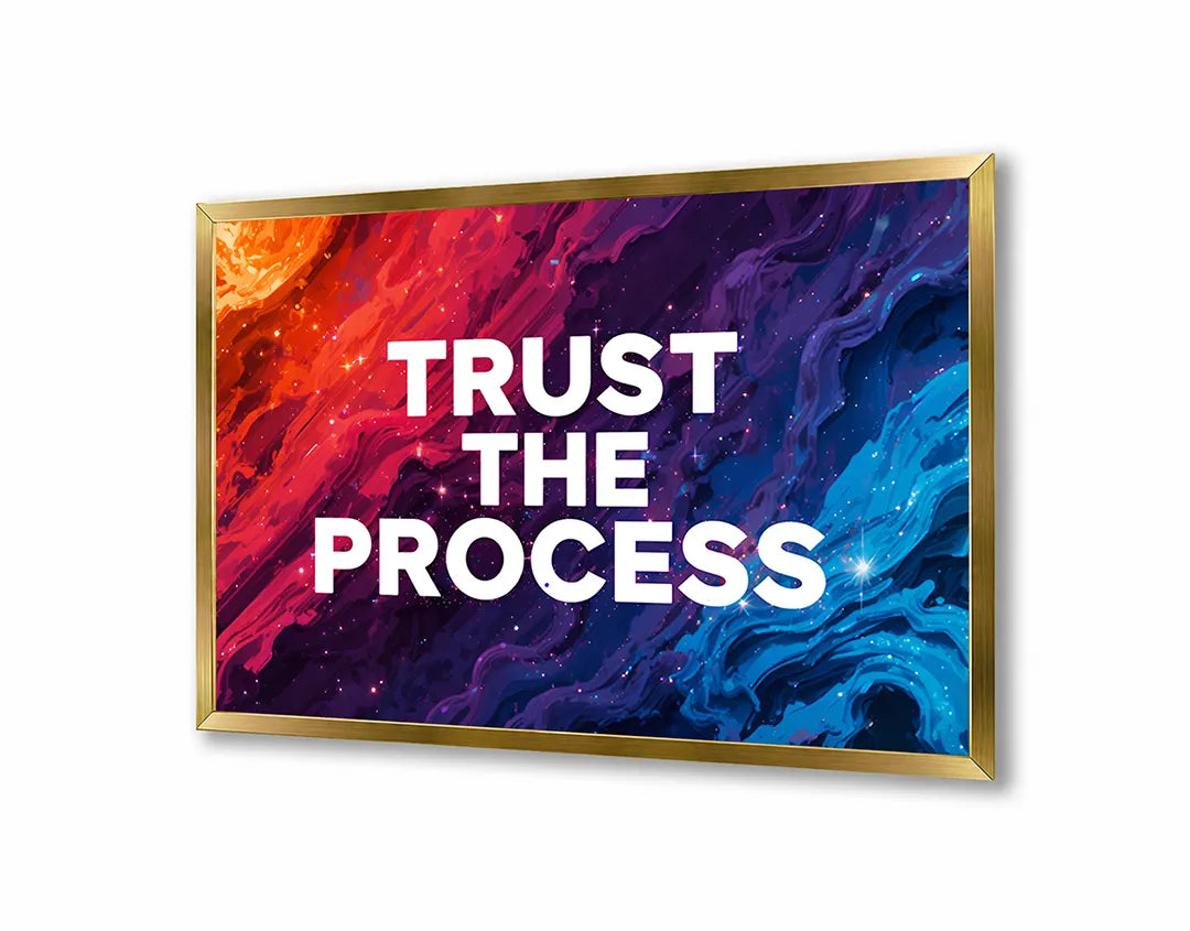 Metall Magnetboard mit hochwertigem Trust the process Farbe Spritzer Design