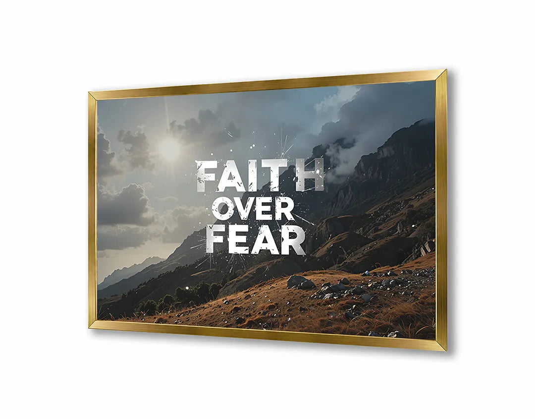 Metall Magnetboard mit hochwertigem Glaube über Fear Berge Landschaft Design