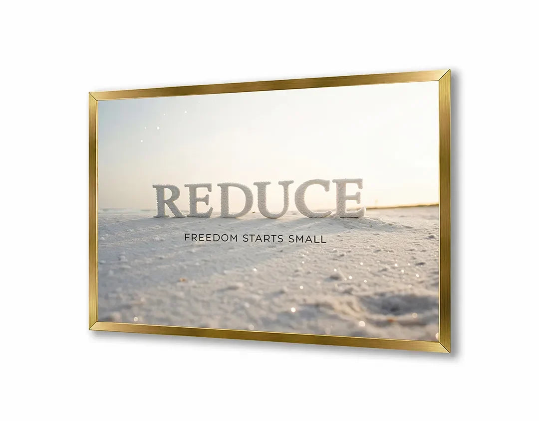 Metall Magnetboard mit hochwertigem Reduce Zitat Strand Meer Design