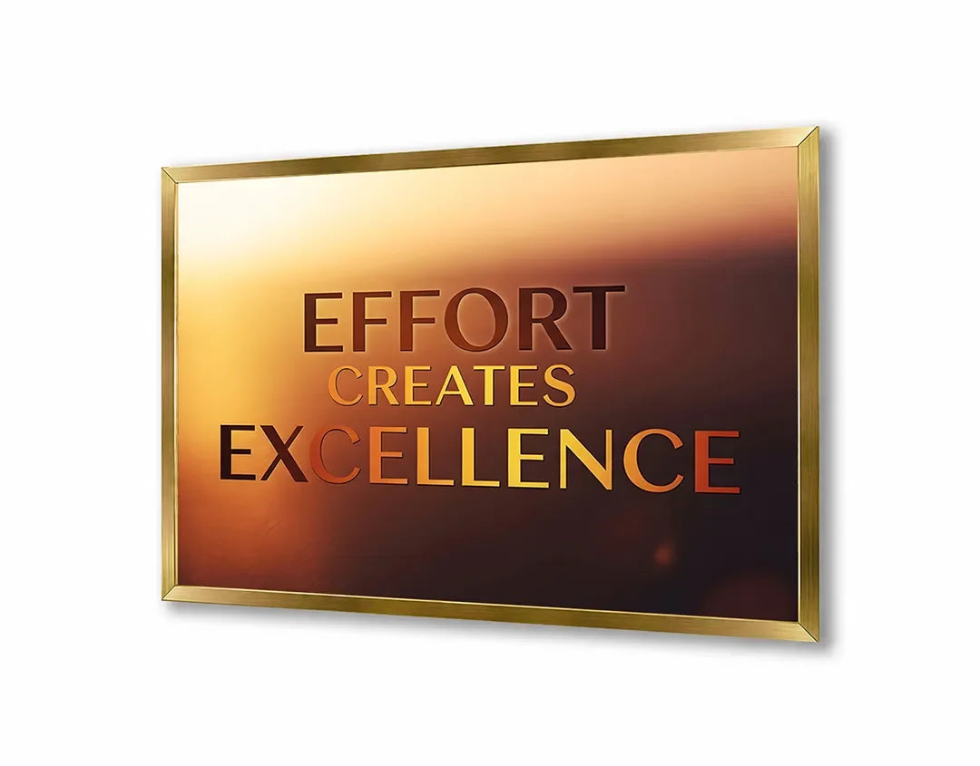 Metall Magnetboard mit hochwertigem Effort creates excellence Zitat Design