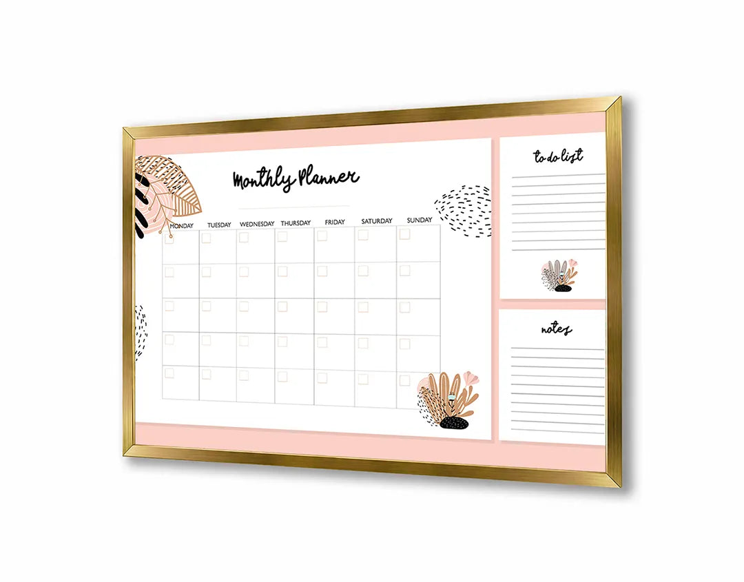 Metall Magnetboard mit hochwertigem Rosa Und Weiße Monatsplaner Design