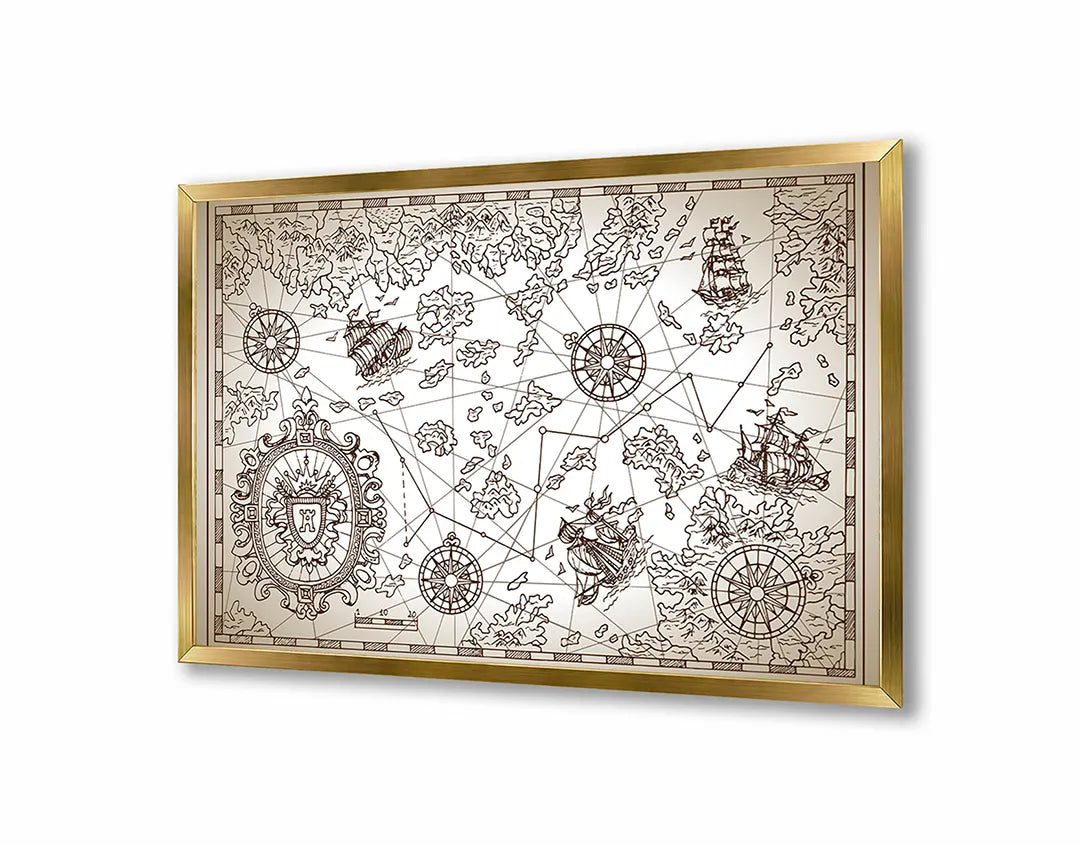 Metall Magnetboard mit hochwertigem Tekeningen Von Piratenkaart Elementen Design