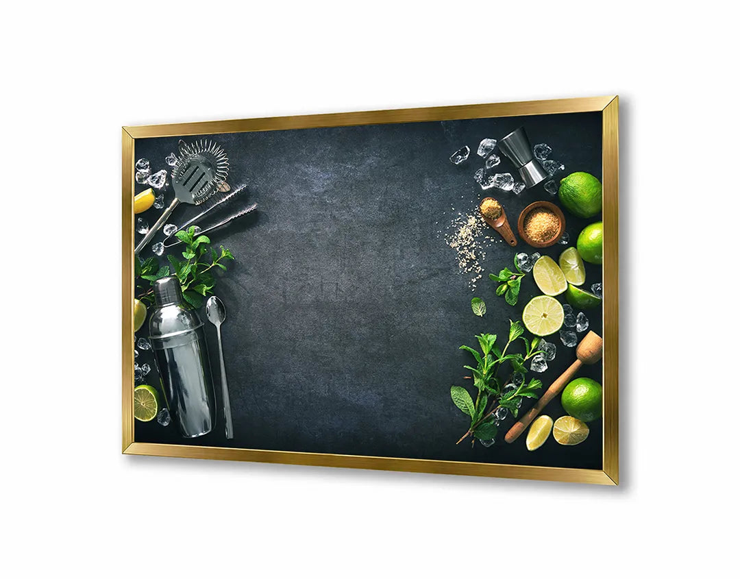 Metall Magnetboard mit hochwertigem Verse Gemüse Auf Ein Dunkle Hintergrund Design