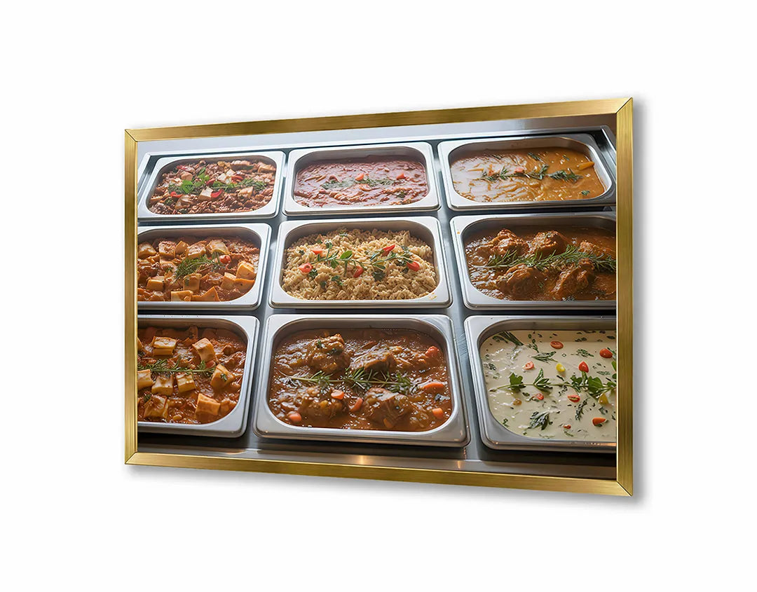 Metall Magnetboard mit hochwertigem Tapas Schälchen Gerichte Design
