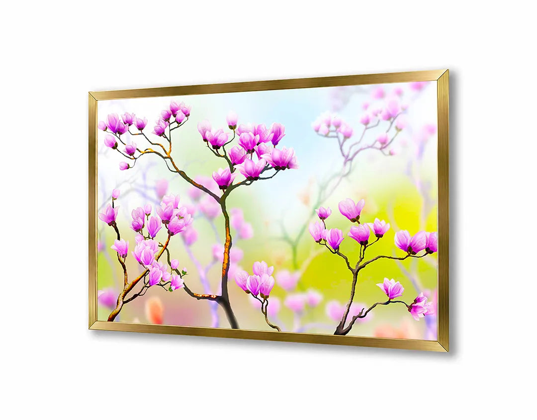 Metall Magnetboard mit hochwertigem Ast Mit Rosa Blüten Design