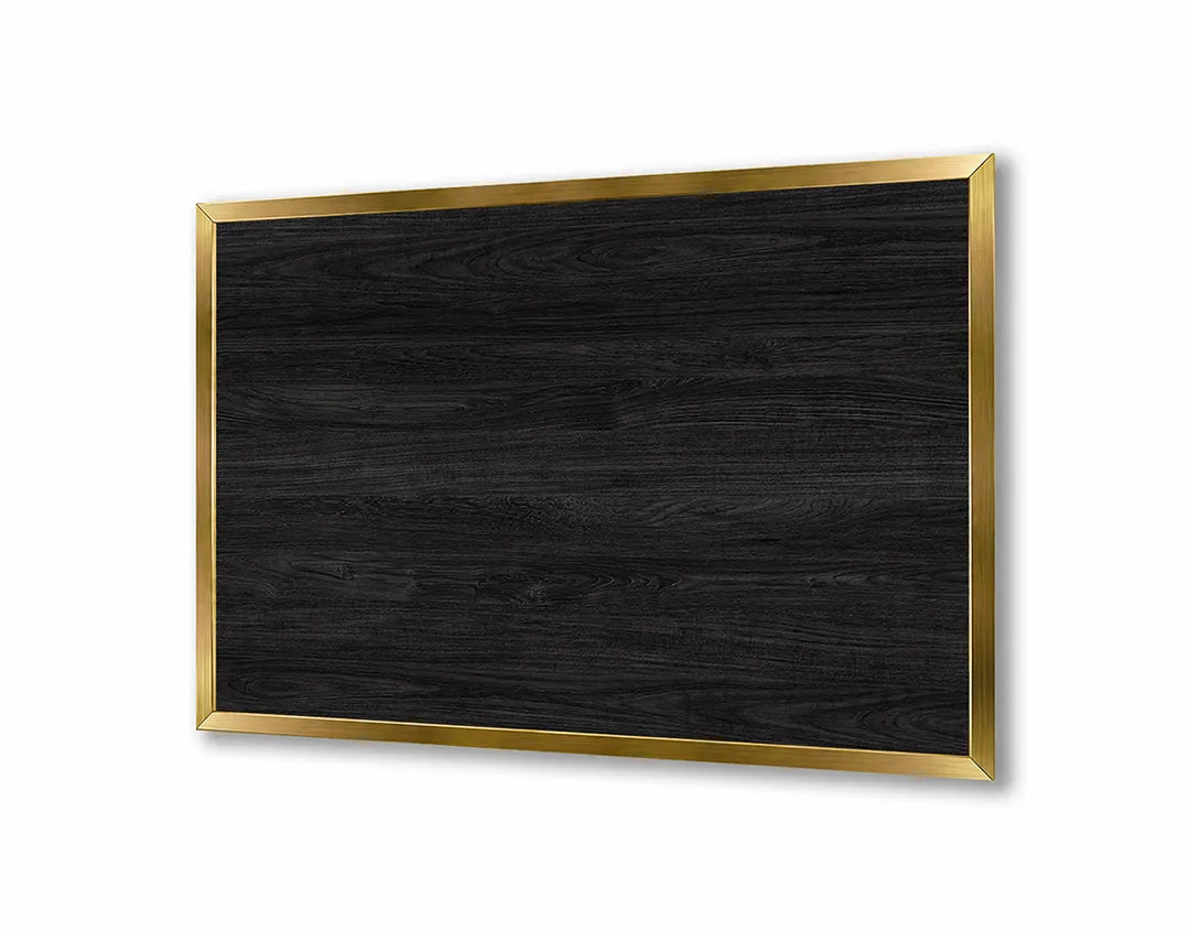Metall Magnetboard mit hochwertigem Dunkel Schwarz Hölzerne Paneel Design