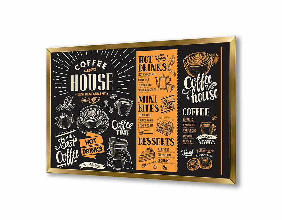 Metall Magnetboard mit hochwertigem Koffiehuis Kreidetafel Menü Design