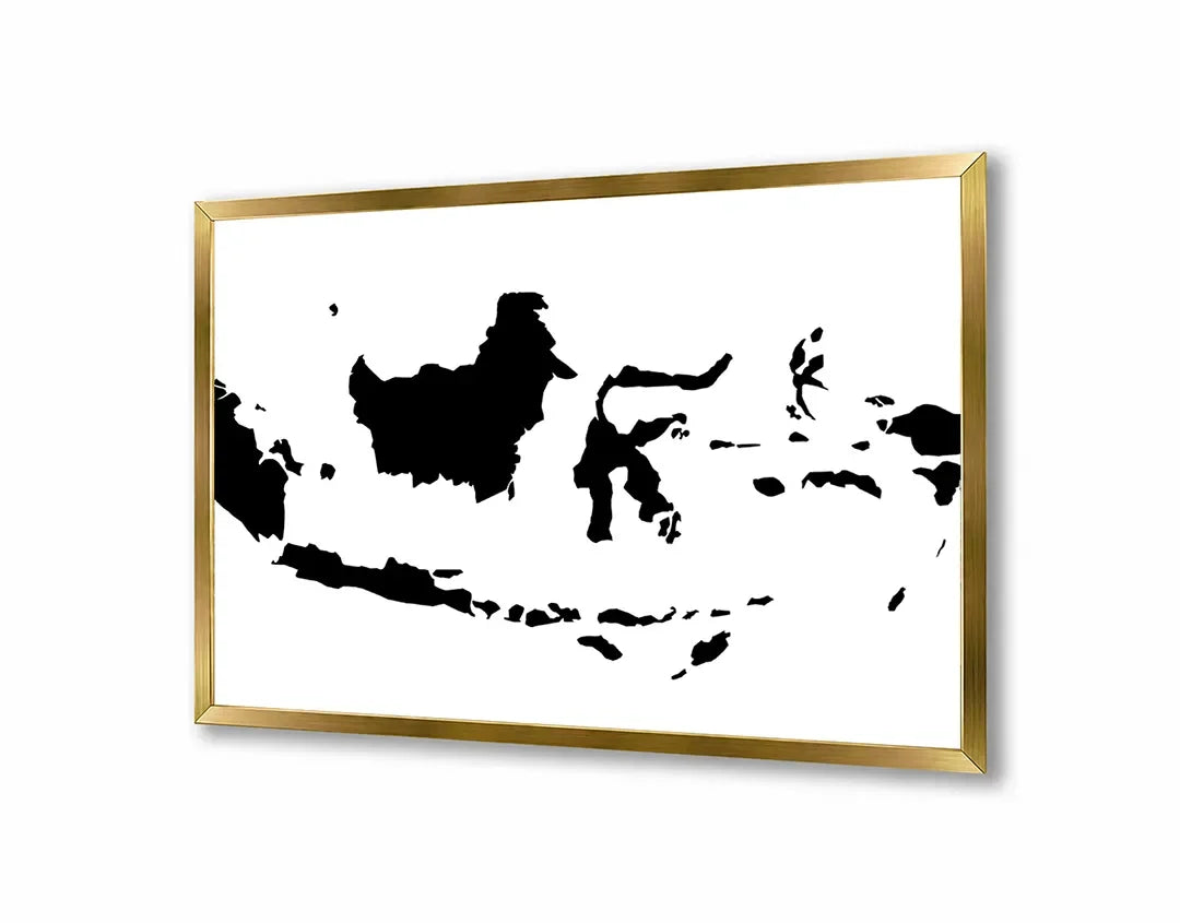 Metall Magnetboard mit hochwertigem Silhouette Landkarte Von Indonesië Design
