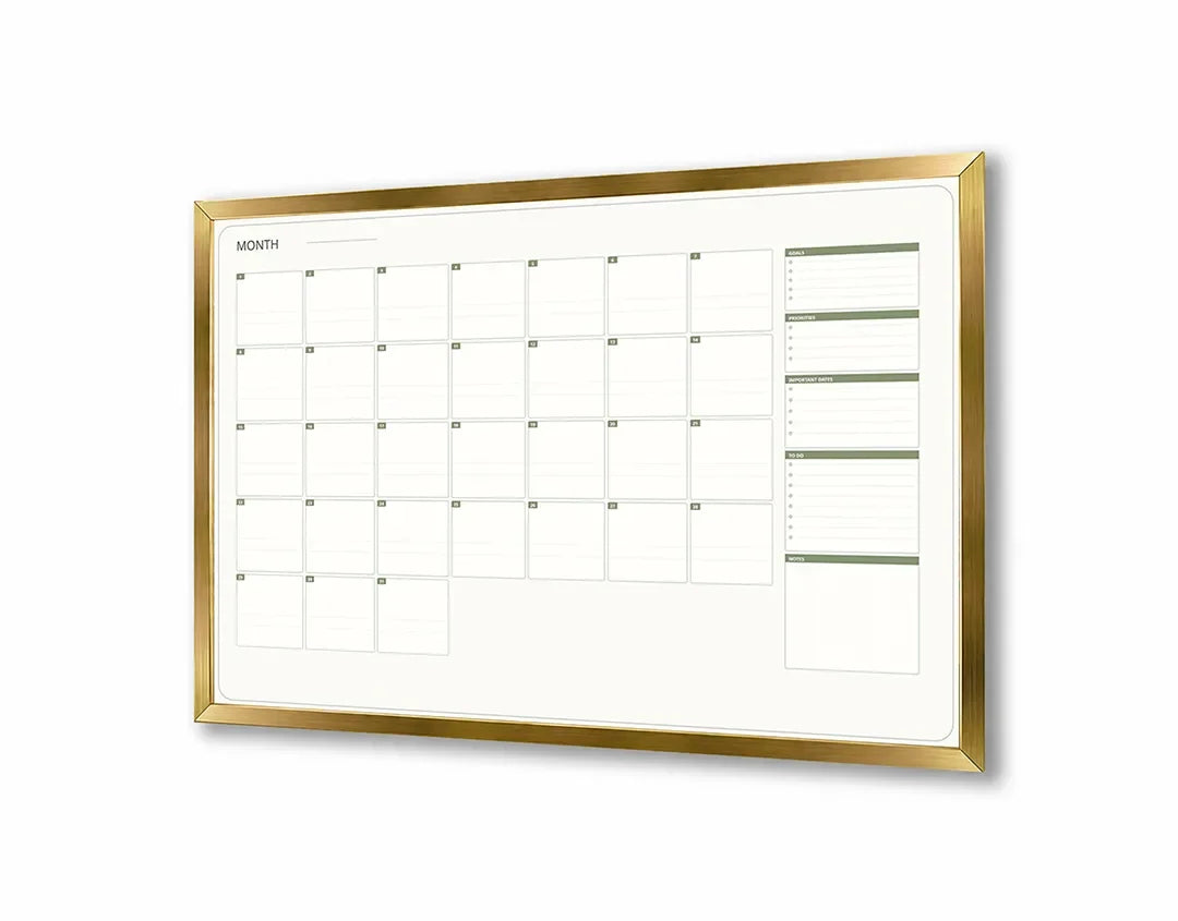Metall Magnetboard mit hochwertigem Grüne Kalender Raster Design