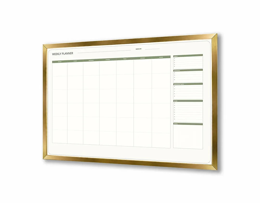 Metall Magnetboard mit hochwertigem Grüne Kalender Raster Variante Design